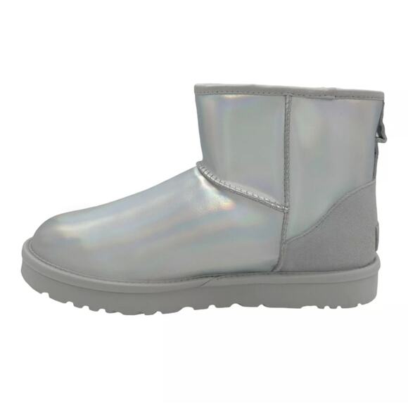 UGG CLASSIC MINI IRIDESCENT GLACIER GREY WOMEN'S BOOTS US SIZE 8 - Picture 4 of 7